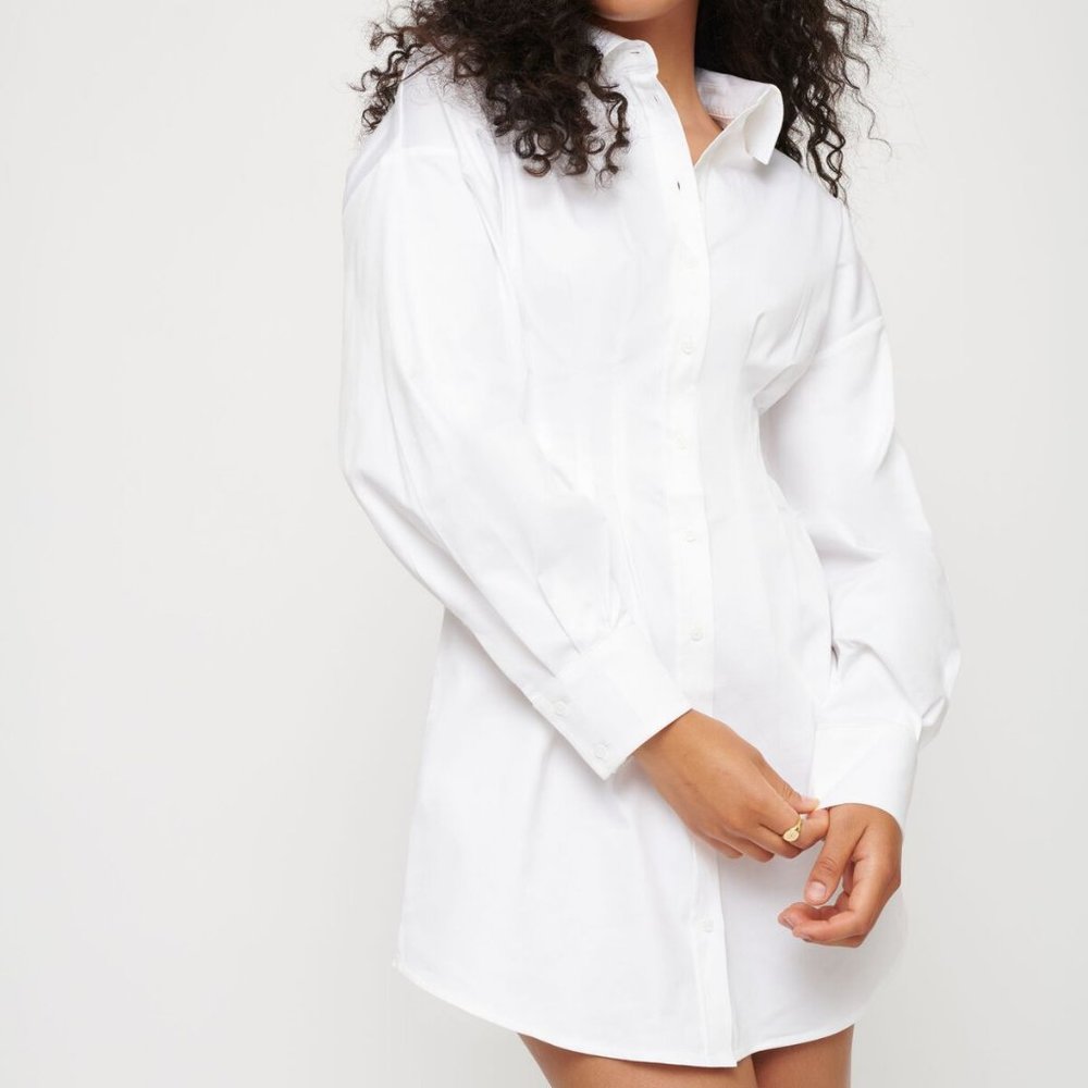 White Poplin Shirt Dress XS - Dynamite